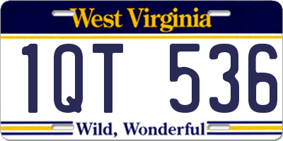 WV license plate 1QT536