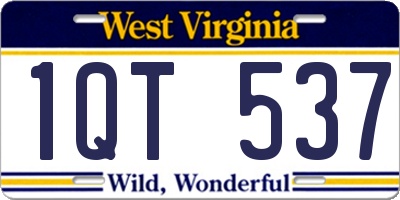 WV license plate 1QT537