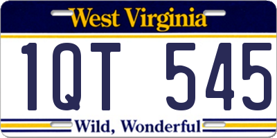 WV license plate 1QT545