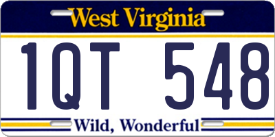 WV license plate 1QT548