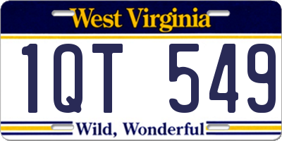 WV license plate 1QT549