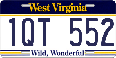 WV license plate 1QT552