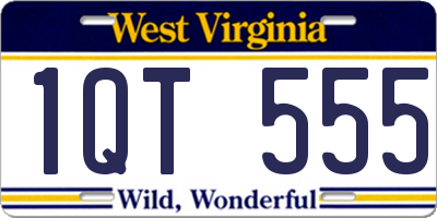 WV license plate 1QT555