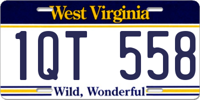 WV license plate 1QT558