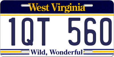WV license plate 1QT560