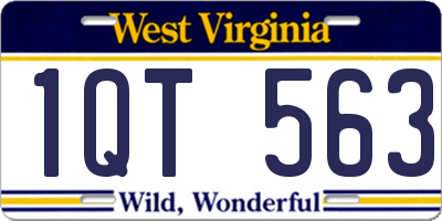 WV license plate 1QT563