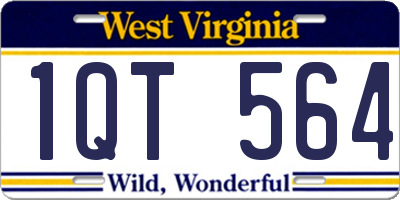 WV license plate 1QT564