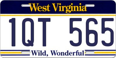 WV license plate 1QT565