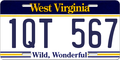 WV license plate 1QT567