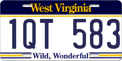 WV license plate 1QT583