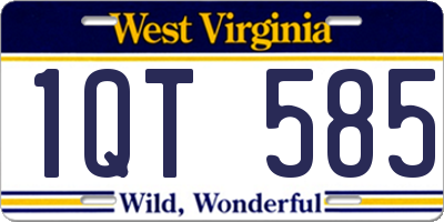 WV license plate 1QT585