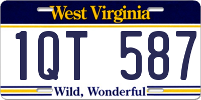 WV license plate 1QT587