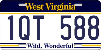 WV license plate 1QT588