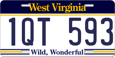 WV license plate 1QT593