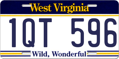 WV license plate 1QT596