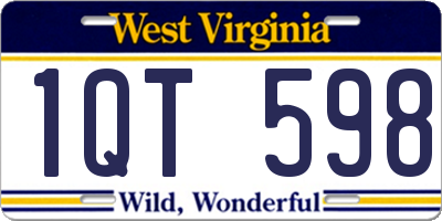 WV license plate 1QT598