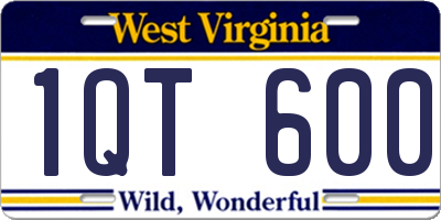 WV license plate 1QT600