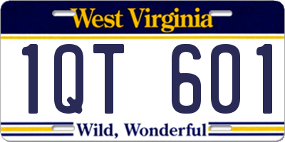 WV license plate 1QT601