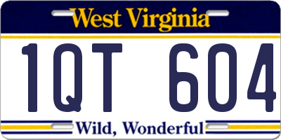 WV license plate 1QT604
