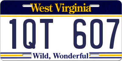 WV license plate 1QT607