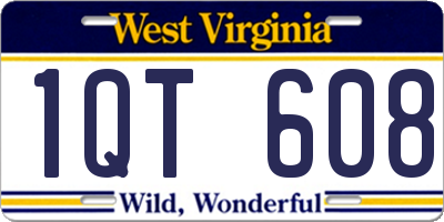 WV license plate 1QT608