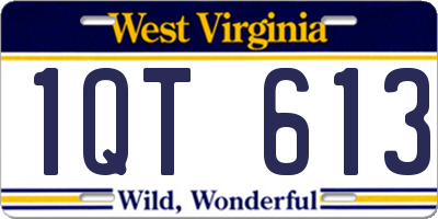 WV license plate 1QT613