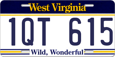 WV license plate 1QT615