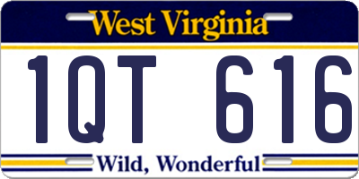 WV license plate 1QT616