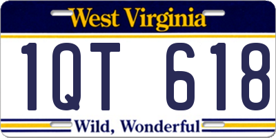 WV license plate 1QT618