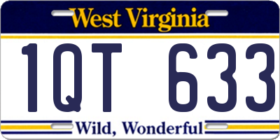 WV license plate 1QT633