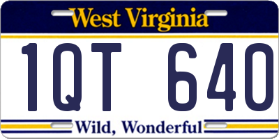 WV license plate 1QT640
