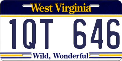 WV license plate 1QT646