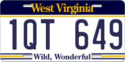 WV license plate 1QT649