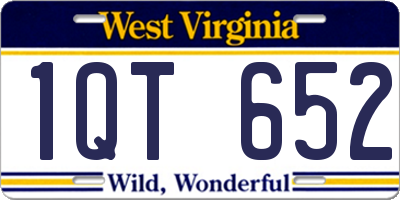 WV license plate 1QT652