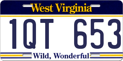 WV license plate 1QT653