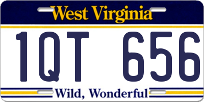 WV license plate 1QT656