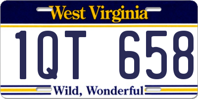 WV license plate 1QT658