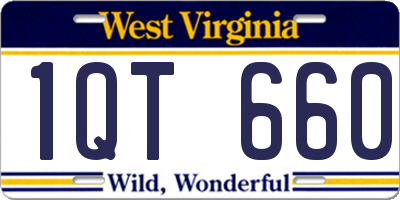 WV license plate 1QT660