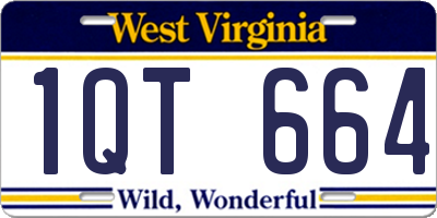 WV license plate 1QT664