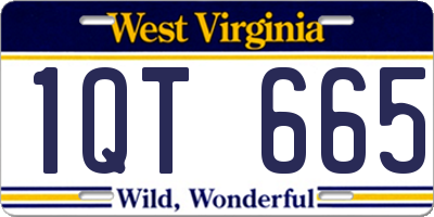 WV license plate 1QT665
