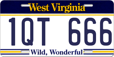 WV license plate 1QT666