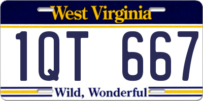 WV license plate 1QT667