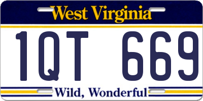 WV license plate 1QT669