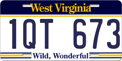 WV license plate 1QT673