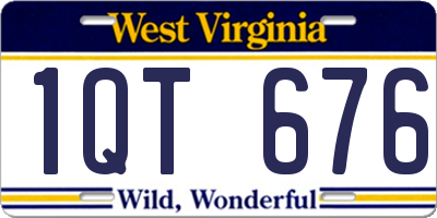 WV license plate 1QT676