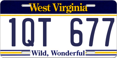WV license plate 1QT677