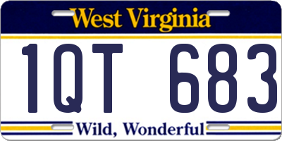 WV license plate 1QT683