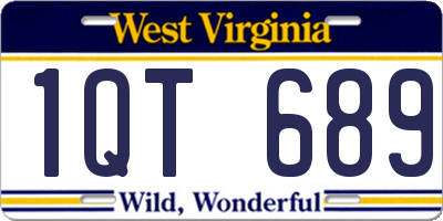 WV license plate 1QT689