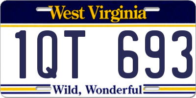 WV license plate 1QT693
