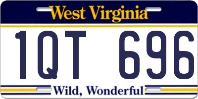 WV license plate 1QT696
